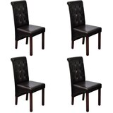  Jedilni stoli 4 kosi rjavo umetno usnje | Shoptok.si