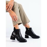 SHELOVET Black classic women's ankle boots on the post Cene