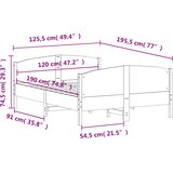  Okvir kreveta bez madraca 120 x 190 cm od masivne borovine | shoptok.hr