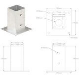  Sidra za stupove 4 kom od pocinčanog metala 71 mm | shoptok.hr