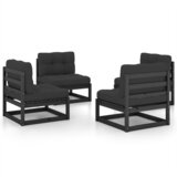 The Living Store Vrtna sedežna garnitura 4-delna z blazinami trdna borovina - Vrtna Sedežna Garnitura, (21422068) | Shoptok.si