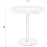 White Label Okrogla stranska mizica z mizno ploščo v hrastovem dekorju ø 40 cm Yuri S – | Shoptok.si