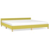 vidaXL Posteljni okvir z vzglavjem zelen 200x200 cm blago, (20737509) Cene