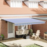vidaXL Avtomatska zložljiva tenda modra in bela 450x300 cm | Shoptok.si