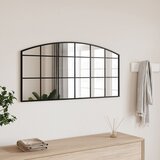 vidaXL Zidno ogledalo crno 100 x 50 cm lučno željezno Cijene