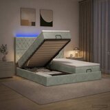  Krevet od pjene s madracem i LED-om Svjetlosiva 160 x 200 cm | shoptok.hr