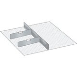 LISTA Komplet za predelitev predalov, 1 utorna pregrada in 2 pločevinasta delilnika, 3-delni, za višino 100, 125 mm | Shoptok.si
