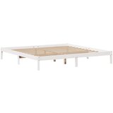 vidaXL Krevet s regalom z knjige bez madraca bijeli 200x200cm borovina | shoptok.hr