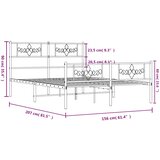  Metalni okvir kreveta uzglavlje i podnožje crni 150x200 cm | shoptok.hr
