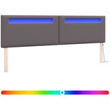  LED glava kreveta Siva 200 cm Lažna koža | shoptok.hr