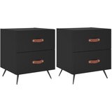  Noćni ormarići 2 kom crni 40 x 35 x 47,5 cm konstruirano drvo | Eponuda.com