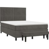  Box spring posteljni z vzmetnico temno siv 140x190 cm žamet, (20900456) | Shoptok.si