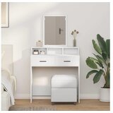 vidaXL Toaletna miza s predalom Bela 79 x 41 x 140 cm Konstruiran les Cene