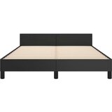  Posteljni okvir z vzglavjem črn 140x200 cm umetno usnje, (20739397) | Shoptok.si