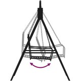  Klupa za ljuljanje 124 cm crna čelična | shoptok.hr