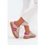 Boto Suede Women's Platform Sneakers Beige-Pink Cavira | shoptok.hr
