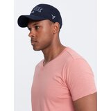 Ombre BASIC men's classic cotton tee-shirt with a v-neck - pink | ePonuda.com