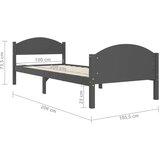 vidaXL posteljni okvir temno siv iz trdne borovine 100x200 cm | Shoptok.si