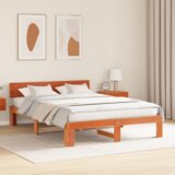 vidaXL Krevetni okvir s uzglavljem vax smeđe boje 160x200 cm od masivne borovine | shoptok.hr