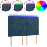  LED uzglavlje tamnoplavo 144x5x118/128 cm baršunasto | Eponuda.com