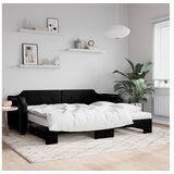 vidaXL Dnevni krevet na razvlačenje crni 100 x 200 cm od tkanine | shoptok.hr
