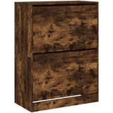  The Living Store Omarica za čevlje z 2 predaloma dimljeni hrast 80x42x108 cm - Omara Za Čevlje, (21442343) | Shoptok.si