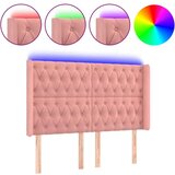  Posteljno vzglavje roza 163x16x118/128 cm žamet, (20953448) | Shoptok.si