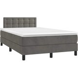  box spring s madracem LED tamnosivi 120 x 190 cm baršun | shoptok.hr