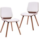 Furnova Jedilni stol 2 kosa belo umetno usnje, (21928431) | Shoptok.si