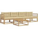  Set vanjskih sofa s jastukom 4 pcs Bijela i bež | shoptok.hr
