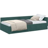 vidaXL Kotna postelja Temno zelena 90 x 200 cm Samet in sodobno leseno | Shoptok.si