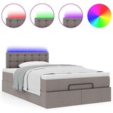 vidaXL otomanski okvir kreveta s madraca smeđesivi 120x190 cm tkanine | shoptok.hr