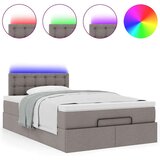 vidaXL Otomanski posteljni okvir z vzmetnico taupe 120x190 cm blago, (21609357) | Shoptok.si