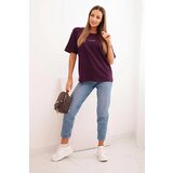 Polski Women's cotton blouse with Minimal print plum | shoptok.hr