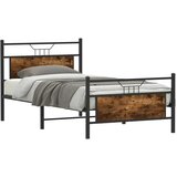  Posteljni okvir brez vzmetnice dimljen hrast 107x203cm inž. les, (21829626) | Shoptok.si
