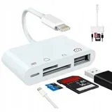 BYL-2103TU 4v1 Lightning adapter – čitalnik kartic SD/microSD + USB priključek z možnostjo polnjenja za iPhone/iPad, (5000195813)