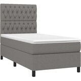  box spring s madracem LED tamnosivi 90x190 cm tkanina | shoptok.hr