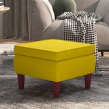 Furnova Stolček z lesenimi nogami rumen žamet, (21954387) | Shoptok.si