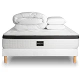 Celoten paket za posteljo - Vzmetnica 140x200 cm + Vzmetni okvir z letvami (komplet) + 2 vzglavnika + Prevleka - Privilège, (21614295)