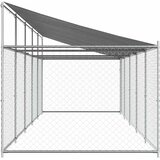  Kavez za pse s krovom i vratima sivi 10x2x2 m pocinčani čelik | shoptok.hr