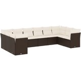  10-dijelni set vrtnih sofa od poliratana s jastucima smeđi | shoptok.hr