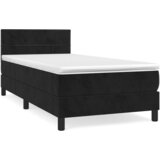 Maison Chic Box spring postelja - Vzmetna postelja z vzmetnico črna 90x200 cm žamet SL13244, (21881766) Cene