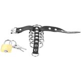 Kink prsten za penis s metalnim prstenovima (crni) | shoptok.hr