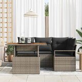  Vrtni set za objed s jastukom 5 pcs Siva i smeđa | shoptok.hr