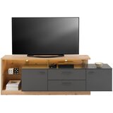 Modern Living Tv-element Morgano, Antracit, Barva Hrasta, Osvetlitev | Shoptok.si
