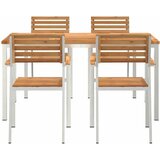  Vrtni set za objed 5 pcs Masivni teak drvo i nehrđajući čelik | shoptok.hr