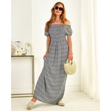 Resti Black women's patterned midi dress - Clothing | Shoptok.si