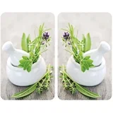 Komplet 2 steklenih zaščitnih plošč za štedilnik Herbal, 52 x 30 cm