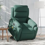 vidaXL Električni masažni naslanjač s funkcijo vstajanja zelen žamet | Shoptok.si