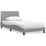  Krevet s madracem Hanko svjetlosivi 100x200 cm od tkanine | shoptok.hr